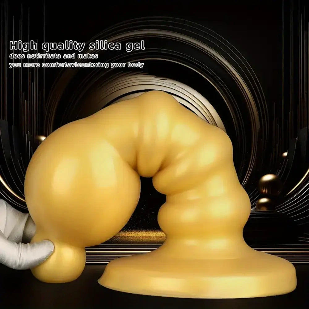 12.6in Huge Anal Beads Liquid Silicone Butt Plug Prostate Anal Dildo
