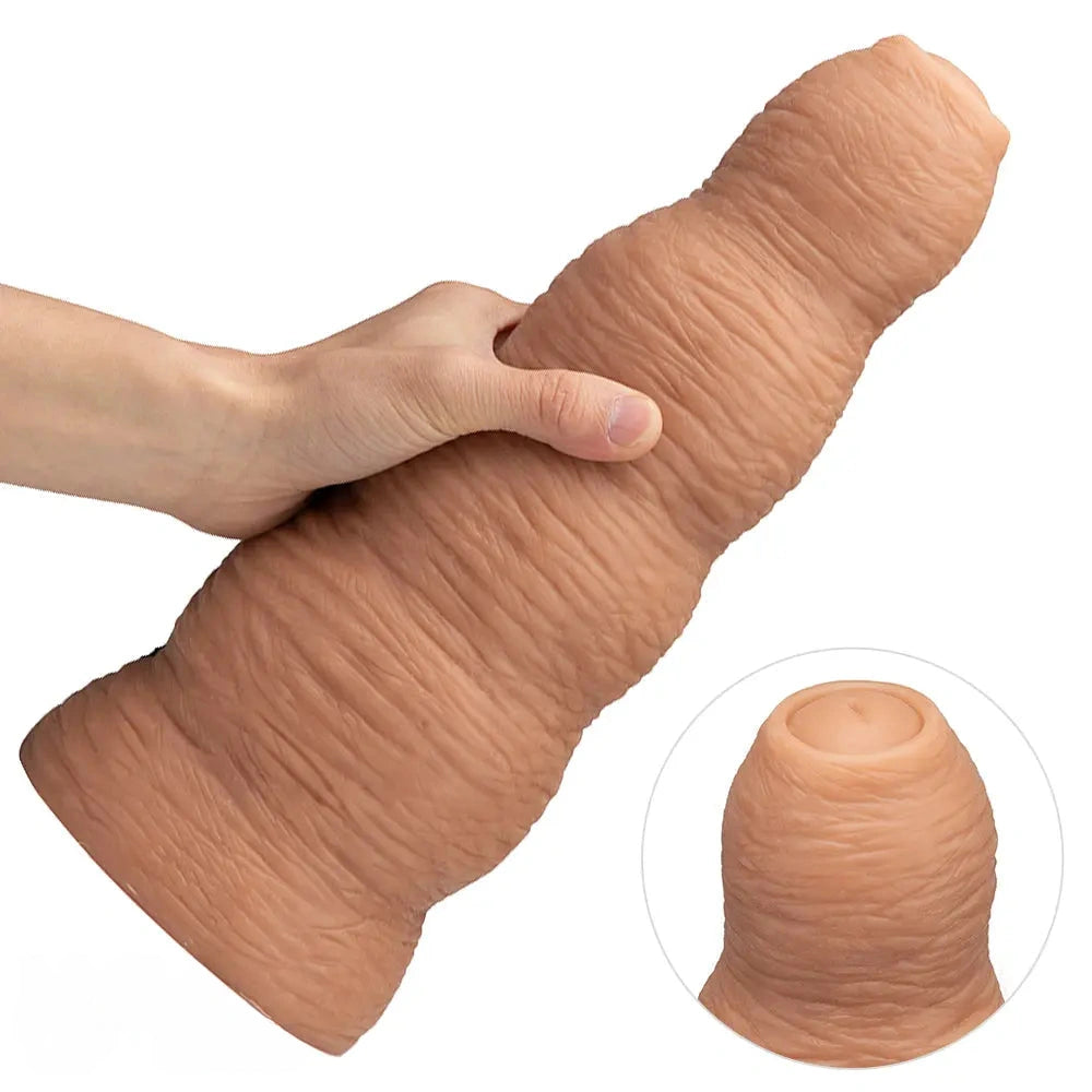 12.79in Huge Foreskin Anal G Spot Lifelike Thick PVC Uncut Dildo