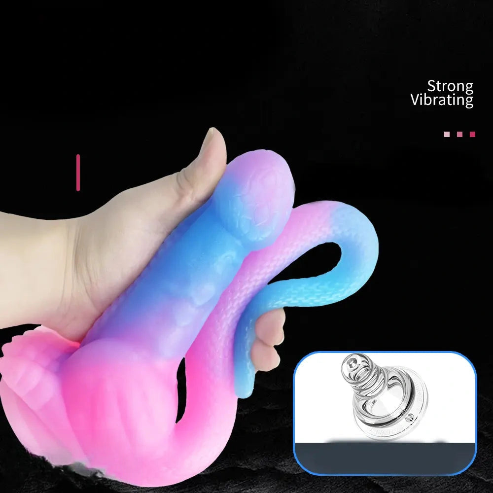 12.8in 15.35in Dinosaur Silicone Soft Big Glowing Dildo For Women Anal Sex