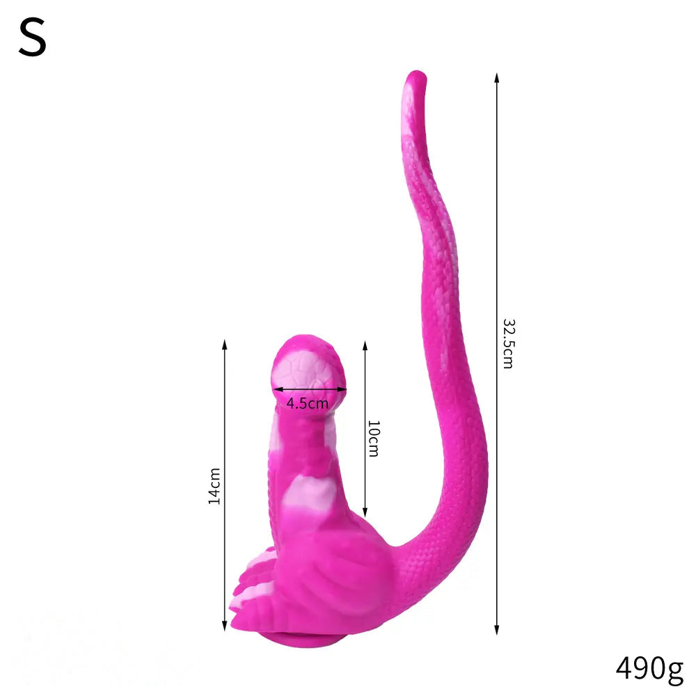 12.8in 15.35in Dinosaur Silicone Soft Big Glowing Dildo For Women Anal Sex