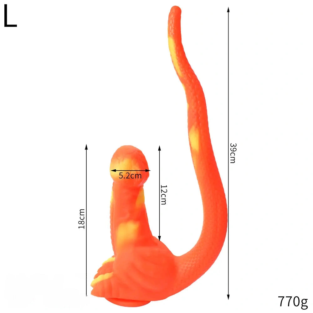 12.8in 15.35in Dinosaur Silicone Soft Big Glowing Dildo For Women Anal Sex