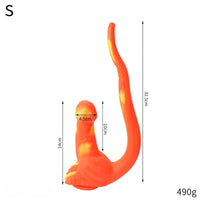 12.8in 15.35in Dinosaur Silicone Soft Big Glowing Dildo For Women Anal Sex