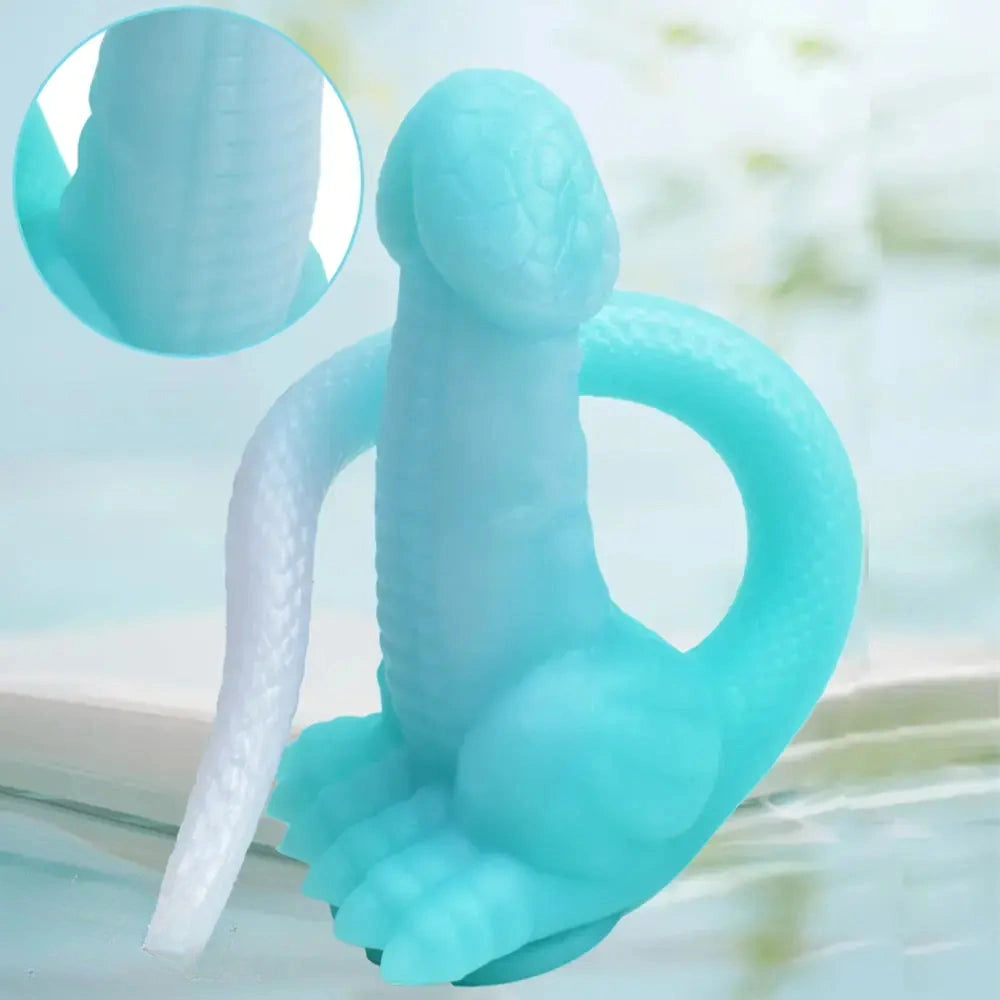 12.8in 15.35in Dinosaur Silicone Soft Big Glowing Dildo For Women Anal Sex