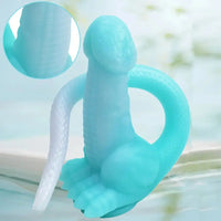 12.8in 15.35in Dinosaur Silicone Soft Big Glowing Dildo For Women Anal Sex