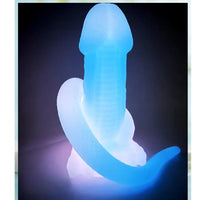 12.8in 15.35in Dinosaur Silicone Soft Big Glowing Dildo For Women Anal Sex