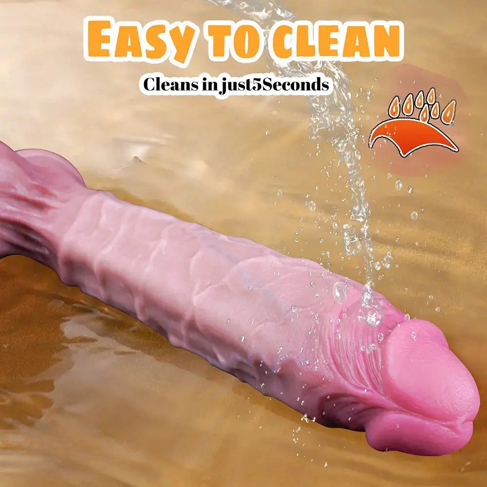 12.8in Lifelike Big Dildo Liquid Silicone Female Adult Couples Foreplay Toy