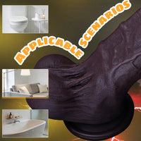 12.8in Lifelike Big Dildo Liquid Silicone Female Adult Couples Foreplay Toy