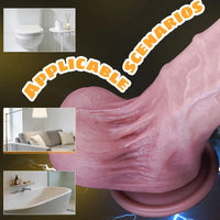 12.8in Lifelike Big Dildo Liquid Silicone Female Adult Couples Foreplay Toy