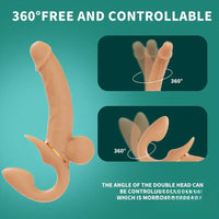 12.99in Dual Heads Silicone Soft Vibrating Thrusting Rotation Dildo
