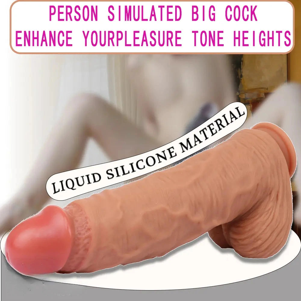 12.99in Huge Thick Lifelike Silicone Dildo Used to Stimulate Vaginal Anal Play