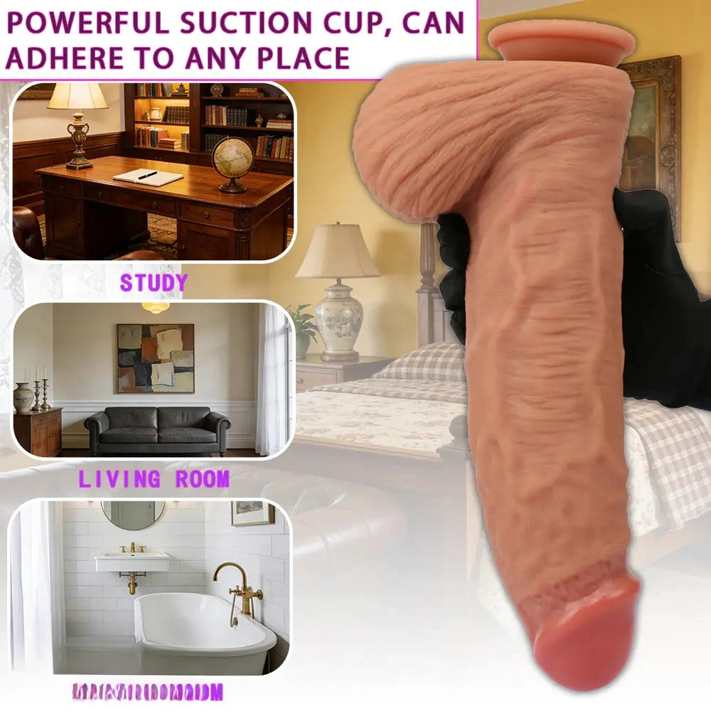 12.99in Huge Thick Lifelike Silicone Dildo Used to Stimulate Vaginal Anal Play