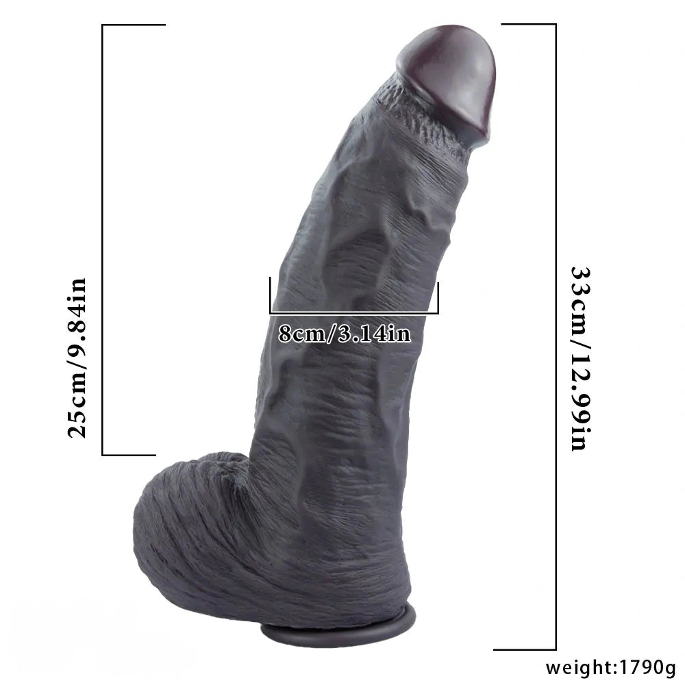 12.99in Huge Thick Lifelike Silicone Dildo Used to Stimulate Vaginal Anal Play