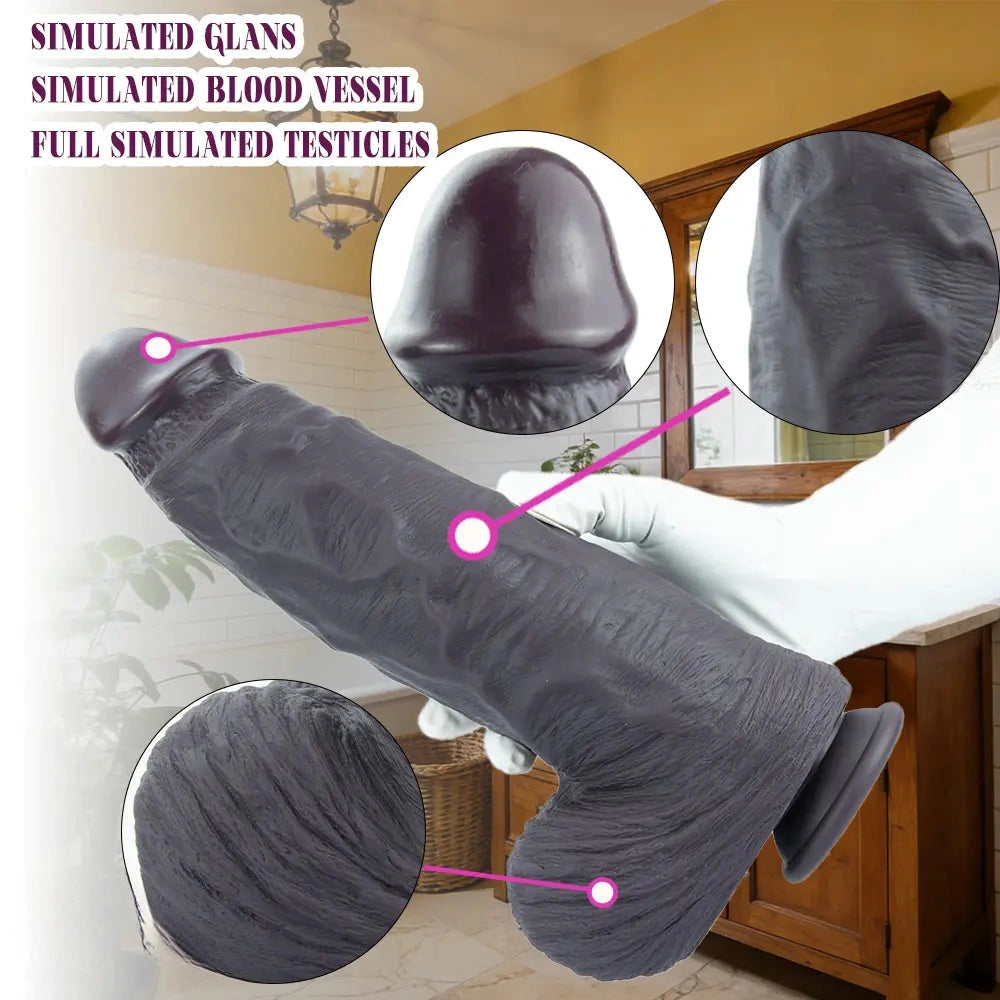 12.99in Huge Thick Lifelike Silicone Dildo Used to Stimulate Vaginal Anal Play