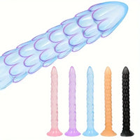 12.9in Big Spiked Long Skinny Dildo For Anus Stimulation With Sucker