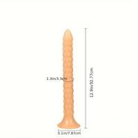 12.9in Big Spiked Long Skinny Dildo For Anus Stimulation With Sucker