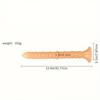 12.9in Big Spiked Long Skinny Dildo For Anus Stimulation With Sucker