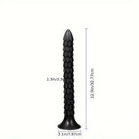 12.9in Big Spiked Long Skinny Dildo For Anus Stimulation With Sucker
