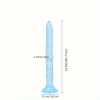 12.9in Big Spiked Long Skinny Dildo For Anus Stimulation With Sucker