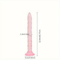 12.9in Big Spiked Long Skinny Dildo For Anus Stimulation With Sucker