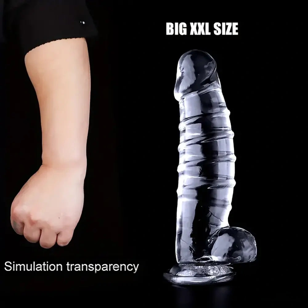 12.9in Realistic Spiral Big Women Dildo For Hands-Free G Spot Play