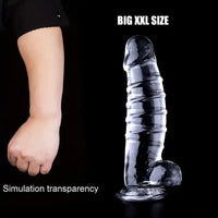 12.9in Realistic Spiral Big Women Dildo For Hands-Free G Spot Play