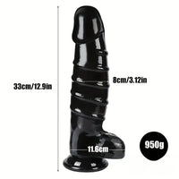 12.9in Realistic Spiral Big Women Dildo For Hands-Free G Spot Play