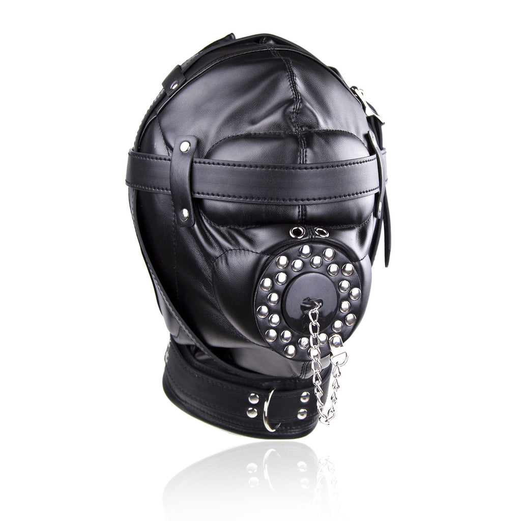 BDSM Face Mask Head Hood Bondage Restraints With Lid – Eroship