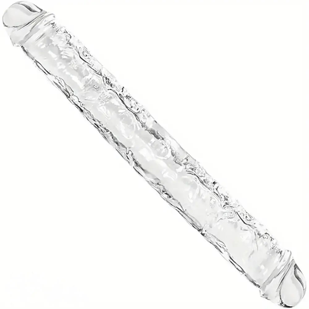 12in 13.58in 14.57in 17.13in Double-Ended Long Realistic Flexible Clear Dildo