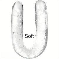12in 13.58in 14.57in 17.13in Double-Ended Long Realistic Flexible Clear Dildo