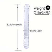 12in 13.58in 14.57in 17.13in Double-Ended Long Realistic Flexible Clear Dildo