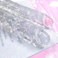 12in 13.58in 14.57in 17.13in Double-Ended Long Realistic Flexible Clear Dildo