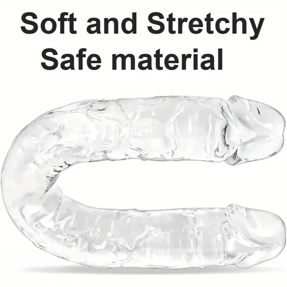 12in 13.58in 14.57in 17.13in Double-Ended Long Realistic Flexible Clear Dildo