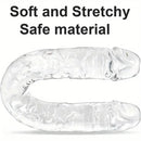 12in 13.58in 14.57in 17.13in Double-Ended Long Realistic Flexible Clear Dildo