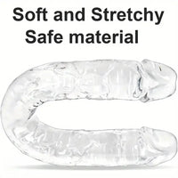 12in 13.58in 14.57in 17.13in Double-Ended Long Realistic Flexible Clear Dildo