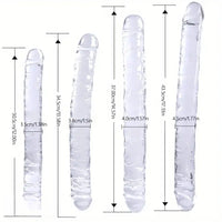 12in 13.58in 14.57in 17.13in Double-Ended Long Realistic Flexible Clear Dildo