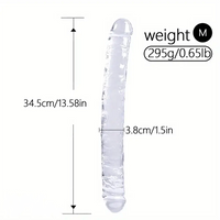 12in 13.58in 14.57in 17.13in Double-Ended Long Realistic Flexible Clear Dildo