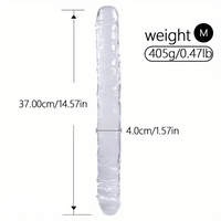 12in 13.58in 14.57in 17.13in Double-Ended Long Realistic Flexible Clear Dildo