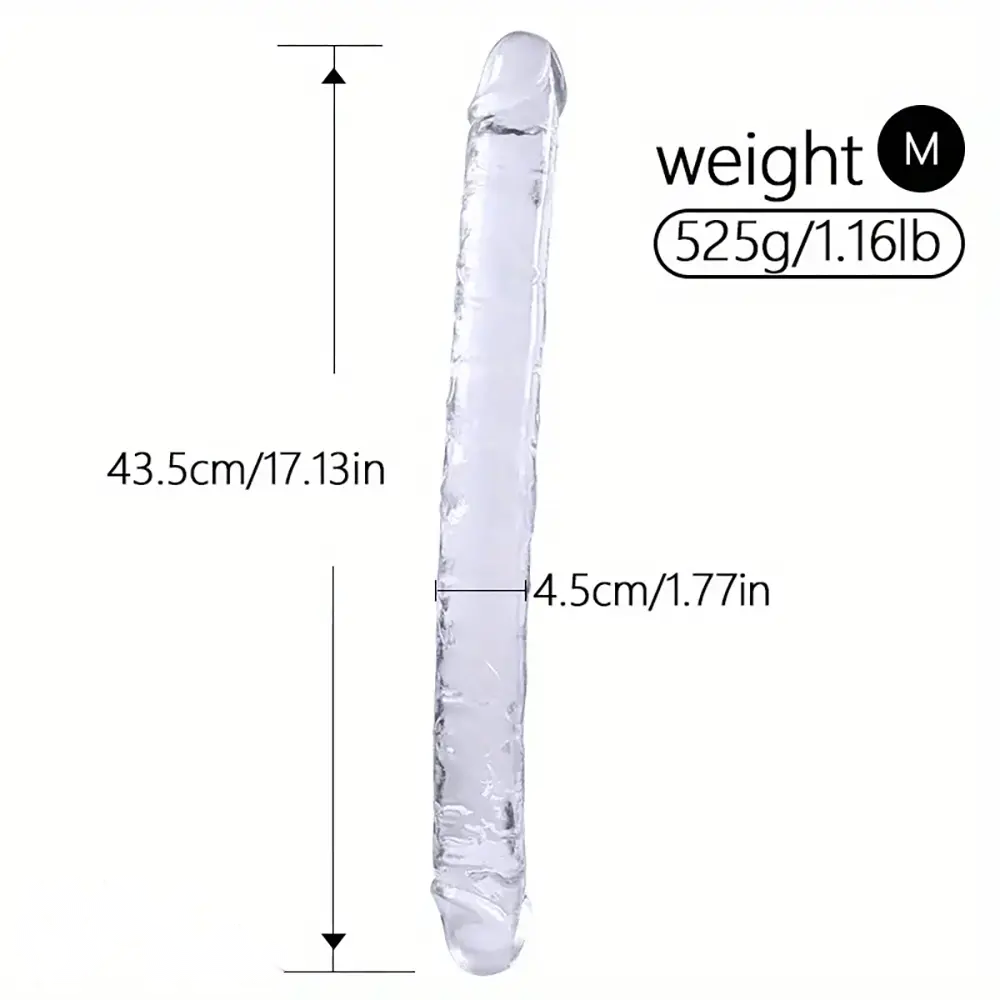 12in 13.58in 14.57in 17.13in Double-Ended Long Realistic Flexible Clear Dildo