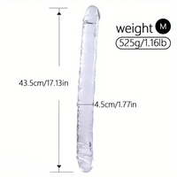 12in 13.58in 14.57in 17.13in Double-Ended Long Realistic Flexible Clear Dildo
