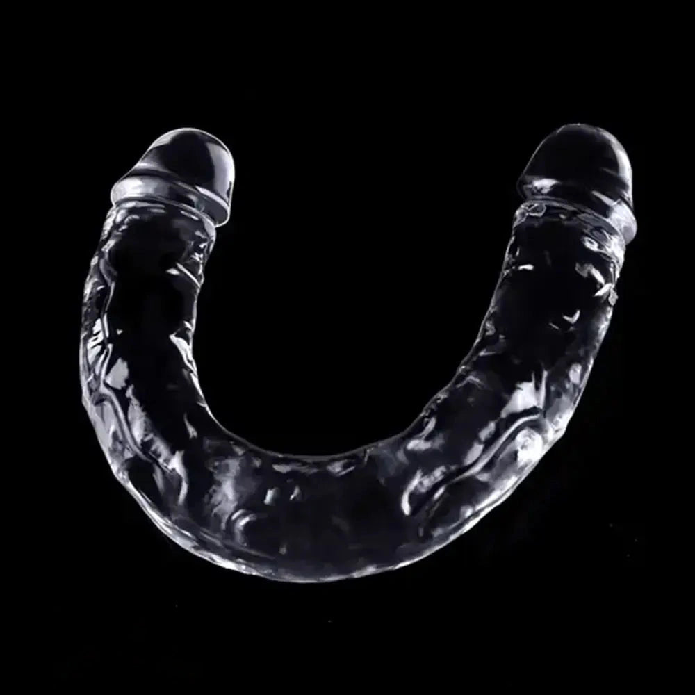 12in 13.58in 14.57in 17.13in Double-Ended Long Realistic Flexible Clear Dildo