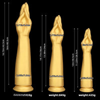 12in 14.17in 16.73in Gold Silicone Fisting Arm Ashes Grade Anal Plug Dildo