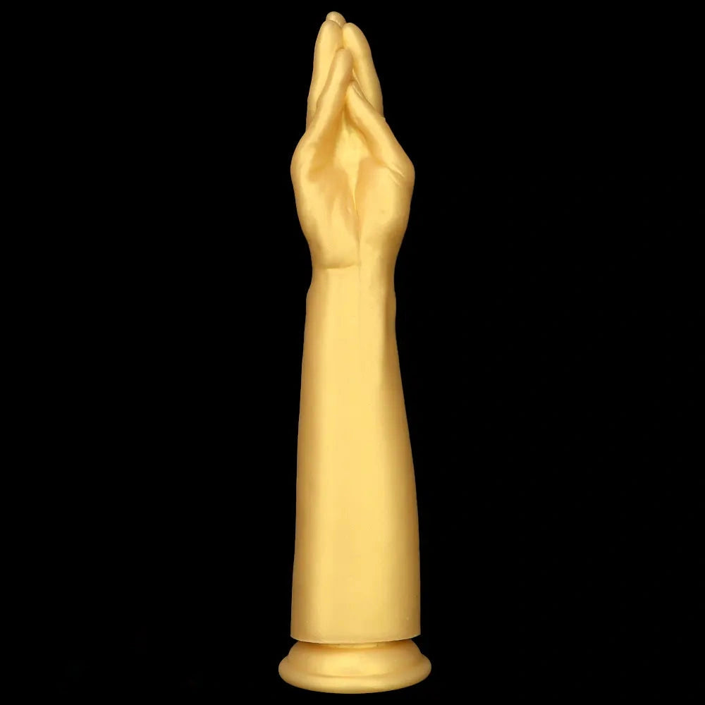 12in 14.17in 16.73in Gold Silicone Fisting Arm Ashes Grade Anal Plug Dildo