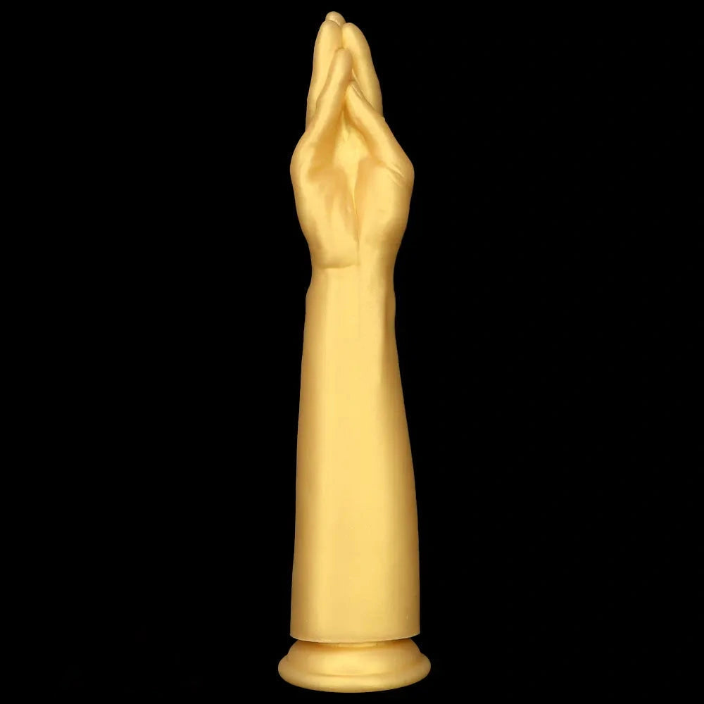 12in 14.17in 16.73in Gold Silicone Fisting Arm Ashes Grade Anal Plug Dildo