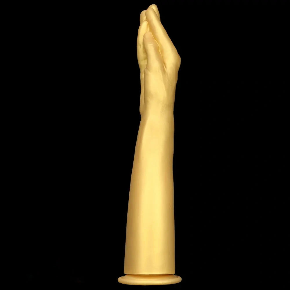 12in 14.17in 16.73in Gold Silicone Fisting Arm Ashes Grade Anal Plug Dildo