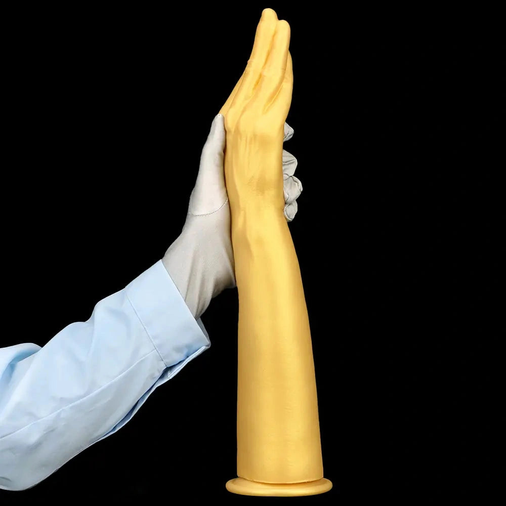 12in 14.17in 16.73in Gold Silicone Fisting Arm Ashes Grade Anal Plug Dildo