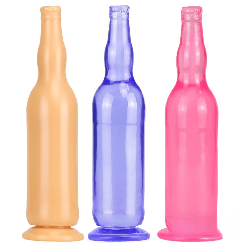 12in Beer Bottle Realistic Dildo Crystal See Through Dildo Sex Toy