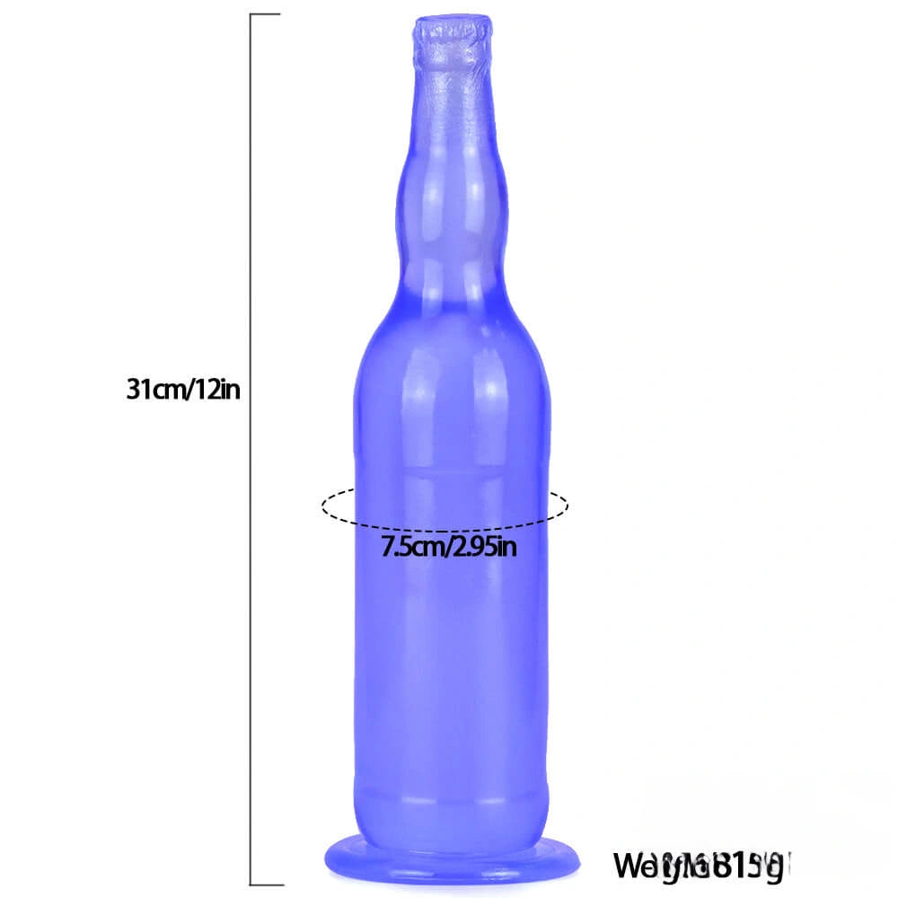 12in Beer Bottle Realistic Dildo Crystal See Through Dildo Sex Toy