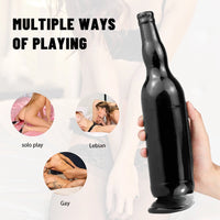 12in Beer Bottle Realistic Dildo Crystal See Through Dildo Sex Toy