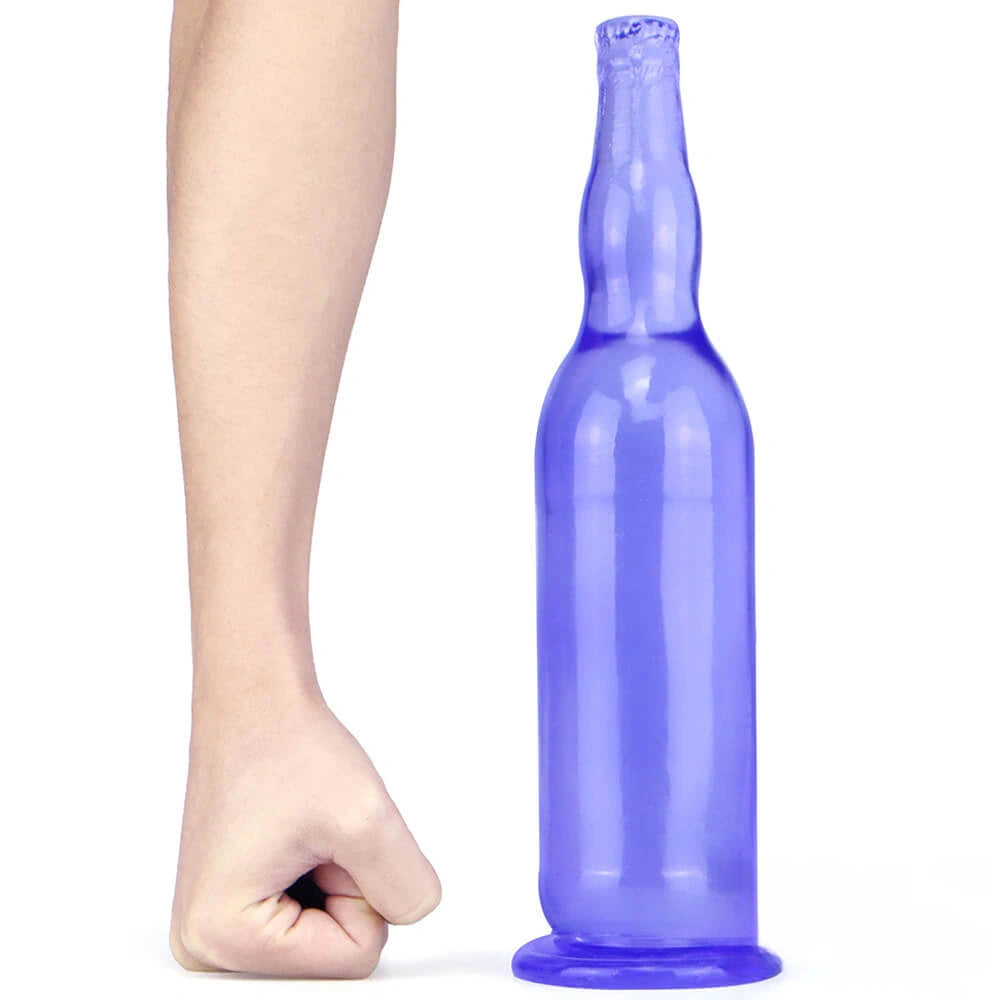 12in Beer Bottle Realistic Dildo Crystal See Through Dildo Sex Toy