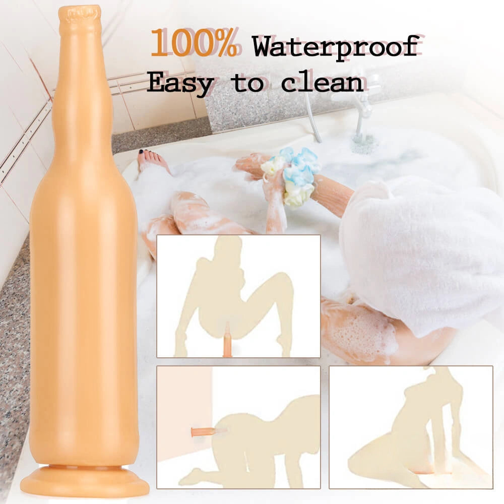 12in Beer Bottle Realistic Dildo Crystal See Through Dildo Sex Toy